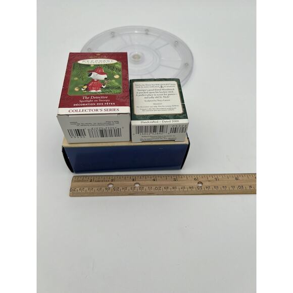 Lot of 3 Hallmark Keepsake Ornaments Peanuts Snoopy Woodstock Hockey Detective - Picture 8 of 9